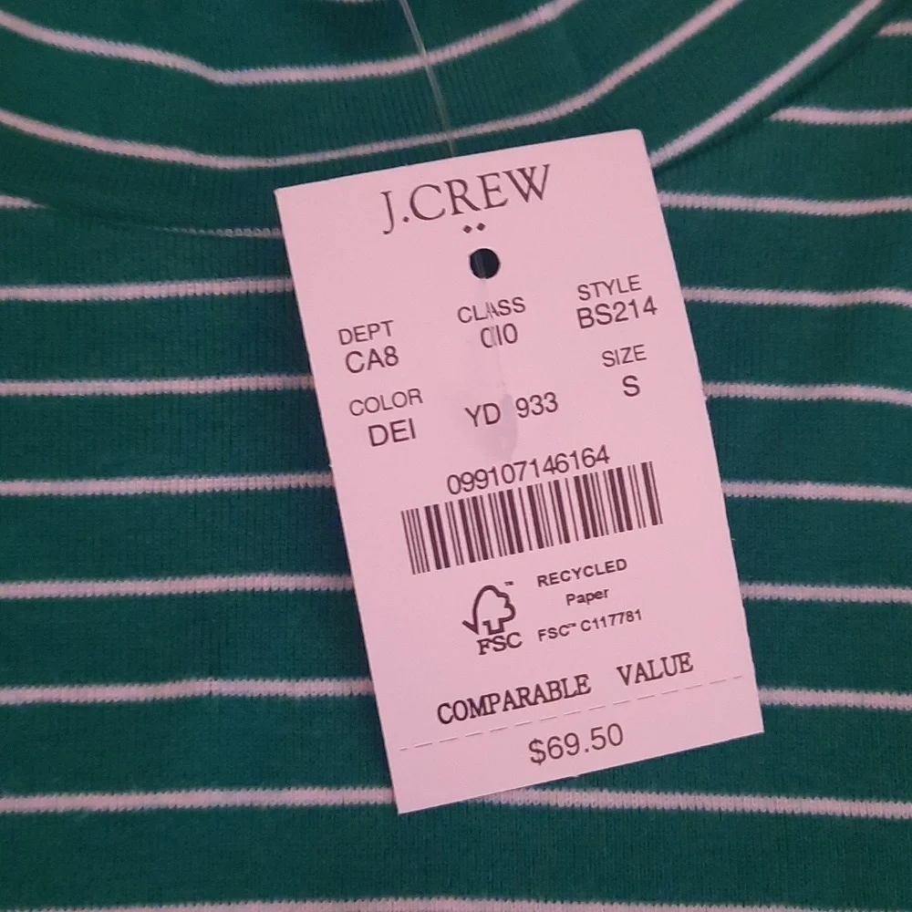 NWT J Crew striped mockneck top - Picture 3 of 5